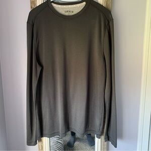 ORVIS Long‎ Sleeve Shirt Henley pullover Gray Grey Large Comfy